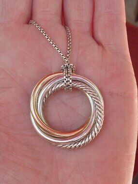 David Yurman Large Crossover Pendant - Adjustable Chain - Current Item @ $1950